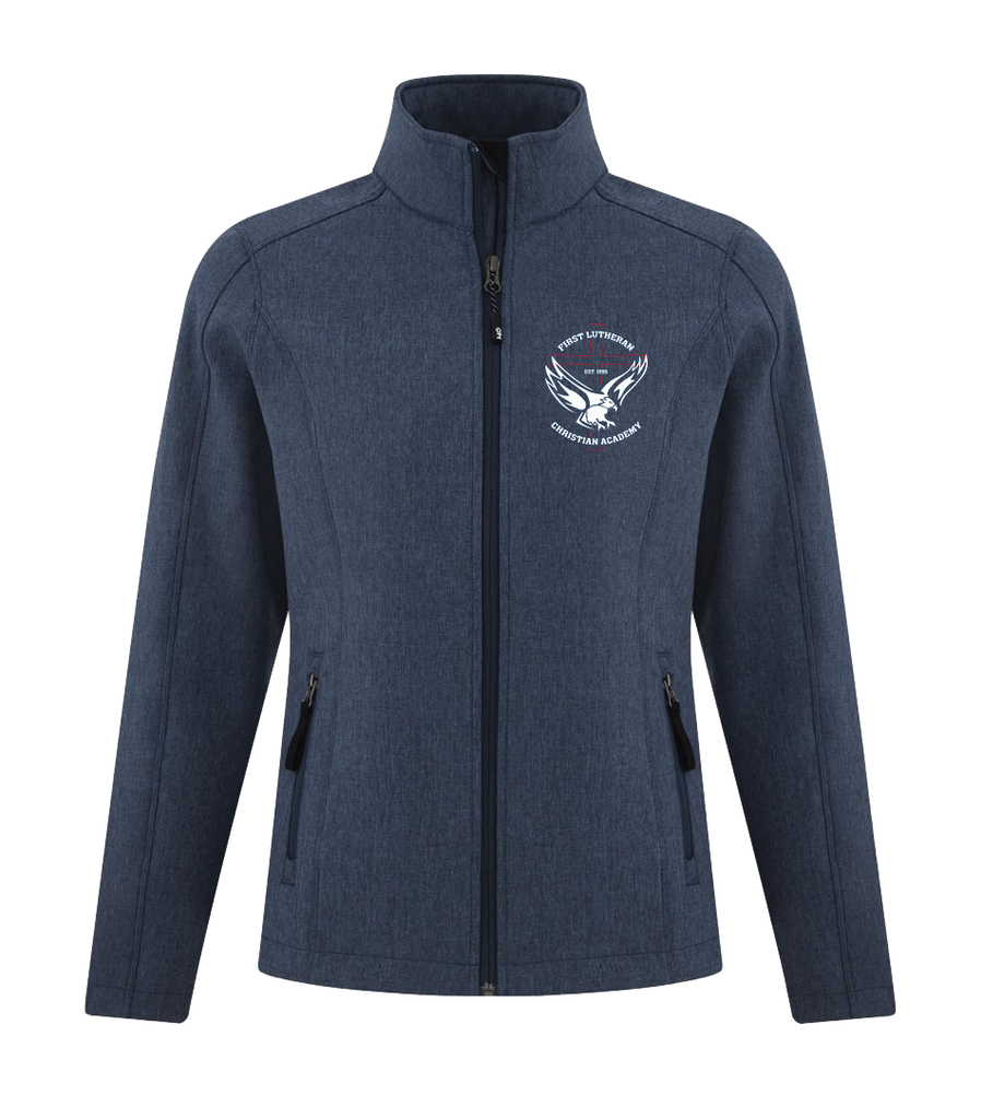 First Lutheran Ladies Soft Shell Jacket with Embroidered Logo & Personalization