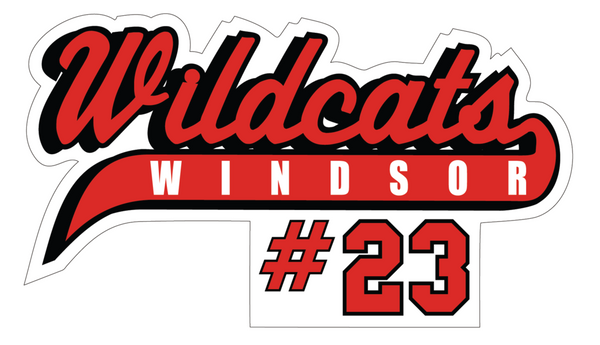 Wildcats Softball Decal with Number