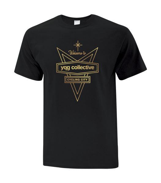 Welcome to YQG Collective Cotton Adult T-Shirt with Gold Printed logo