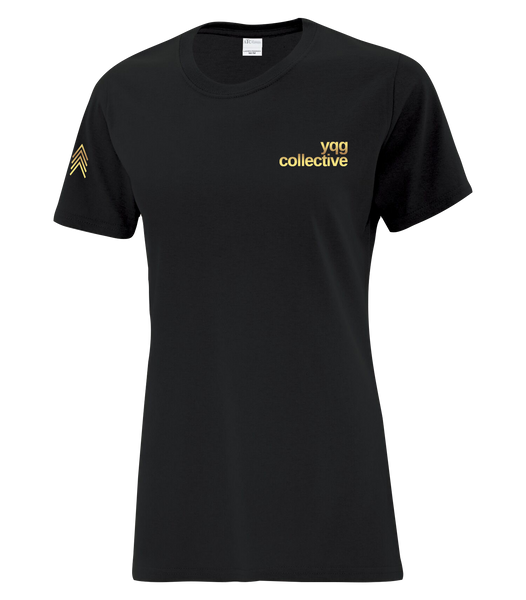 YQG Collective Cotton Ladies T-Shirt with Gold Printed logo