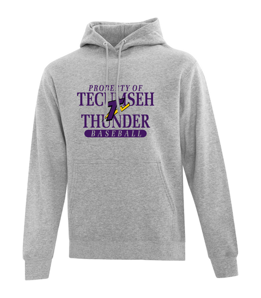 Thunder Adult Hooded Sweatshirt "Property of Tecumseh Thunder Baseball"