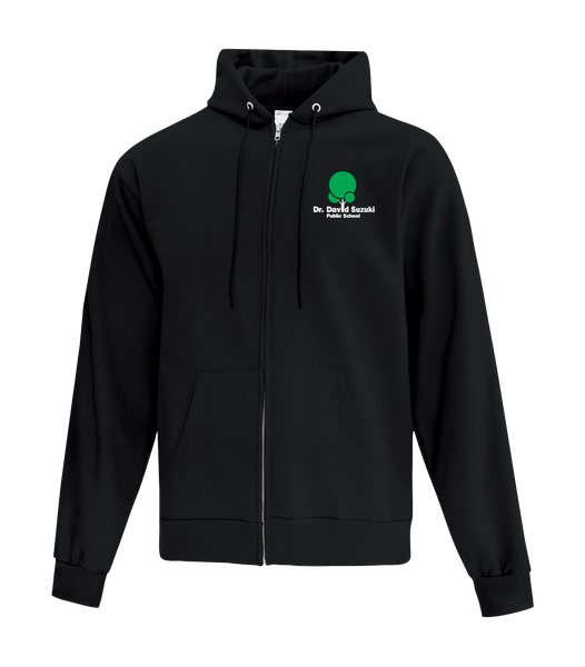 YOUTH Dr. Suzuki Public School Cotton Full Zip Hooded Sweatshirt with Left Chest *Embroidered* Logo