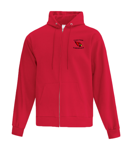 UNIFORM Christi Adult Cotton Full Zip Hooded Sweatshirt with Left Chest Embroidered logo