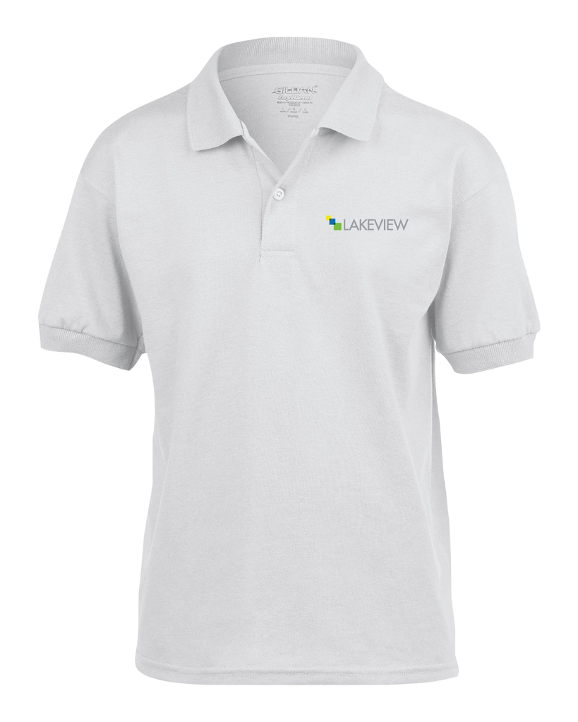 Lakeview Adult White Performance Polo with Embroidered Logo