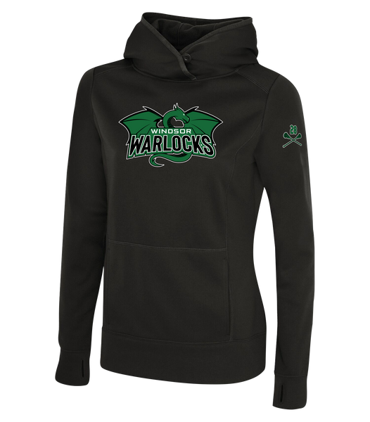 Warlocks Ladies Dri-Fit Hoodie with Printed Logo & the Number on a Sleeve