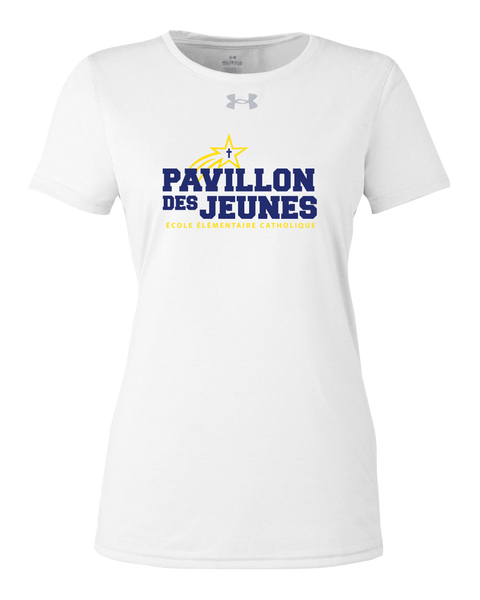 Pavillon Des Jeunes Ladies Under Armour® Tech T-Shirt with Printed Logo