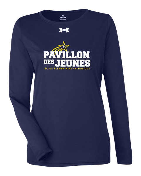 Pavillon Des Jeunes Ladies Under Armour® Long Sleeve T-Shirt with Printed Logo