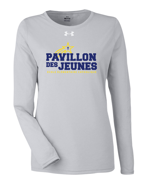Pavillon Des Jeunes Ladies Under Armour® Long Sleeve T-Shirt with Printed Logo