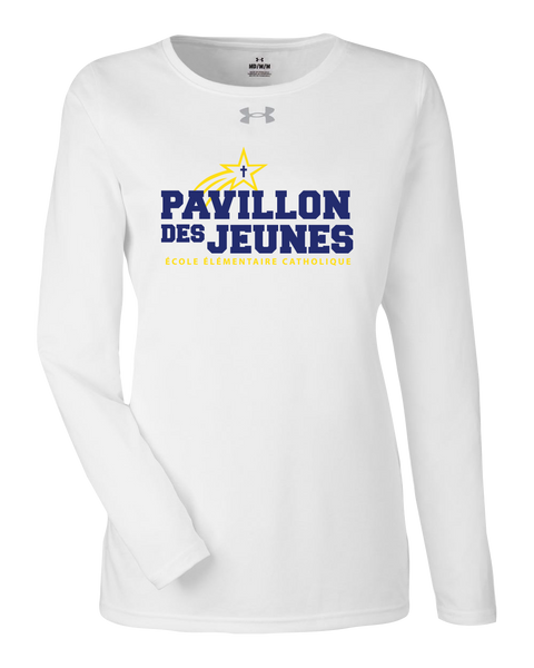 Pavillon Des Jeunes Ladies Under Armour® Long Sleeve T-Shirt with Printed Logo
