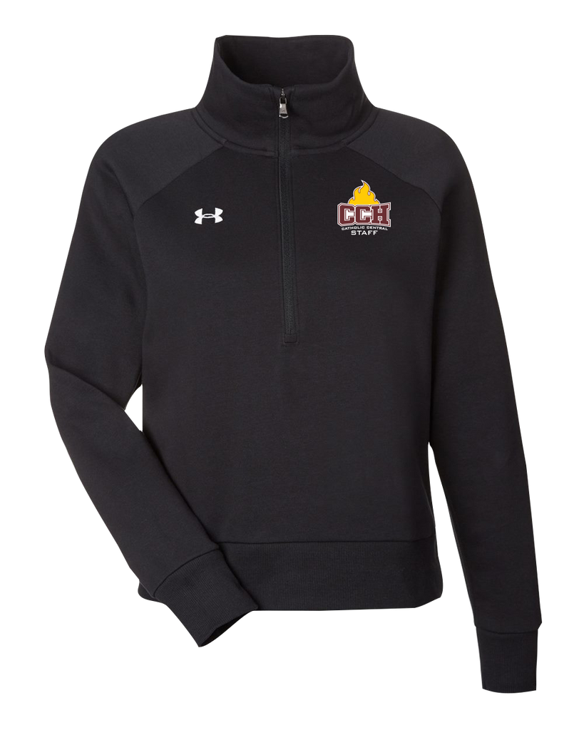 Catholic Central Ladies Under Armour Rival Fleece Quarter-Zip with Embroidered Logo