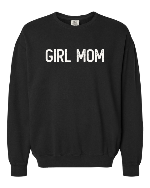 "Girl Mom" Adult Lightweight Cotton Crewneck Sweatshirt with Printed Logo