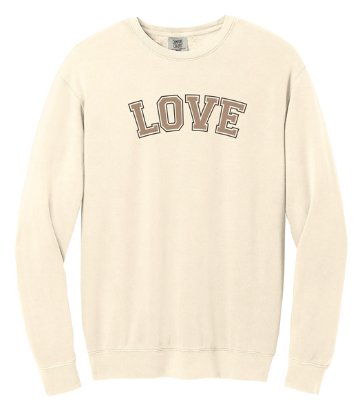 "Love EST." Adult Lightweight Cotton Crewneck Sweatshirt with Printed Logo