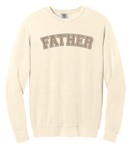 "Father EST." Adult Lightweight Cotton Crewneck Sweatshirt with Printed Logo
