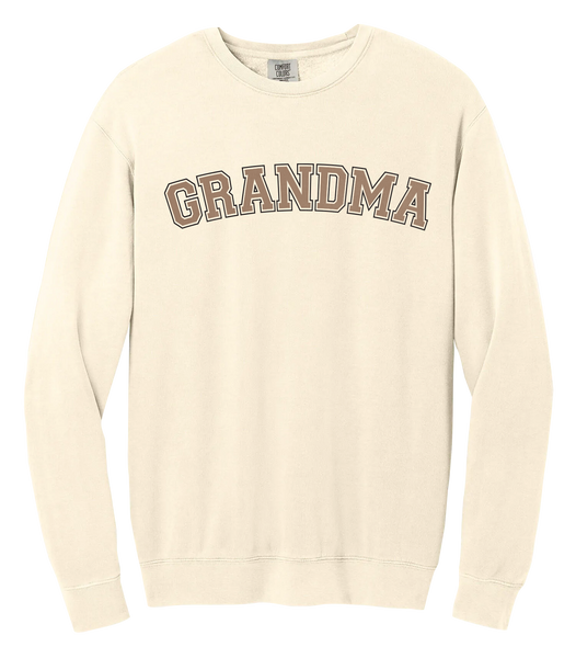 "Grandma EST." Adult Lightweight Cotton Crewneck Sweatshirt with Printed Logo