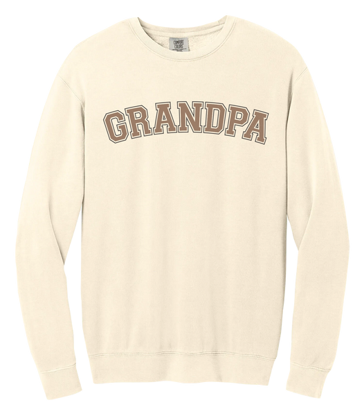 "Grandpa EST." Adult Lightweight Cotton Crewneck Sweatshirt with Printed Logo