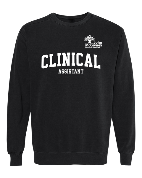 "Clinical Assistant" John McGivney Adult Lightweight Cotton Crewneck Sweatshirt with Printed Logo