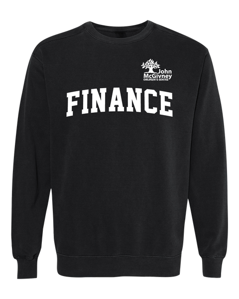 "Finance" John McGivney Adult Lightweight Cotton Crewneck Sweatshirt with Printed Logo