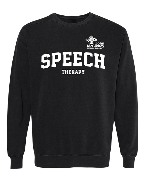 "Speech Therapy" John McGivney Adult Lightweight Cotton Crewneck Sweatshirt with Printed Logo