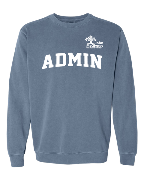 "Admin" John McGivney Adult Lightweight Cotton Crewneck Sweatshirt with Printed Logo