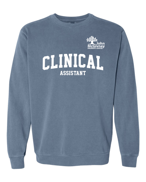 "Clinical Assistant" John McGivney Adult Lightweight Cotton Crewneck Sweatshirt with Printed Logo