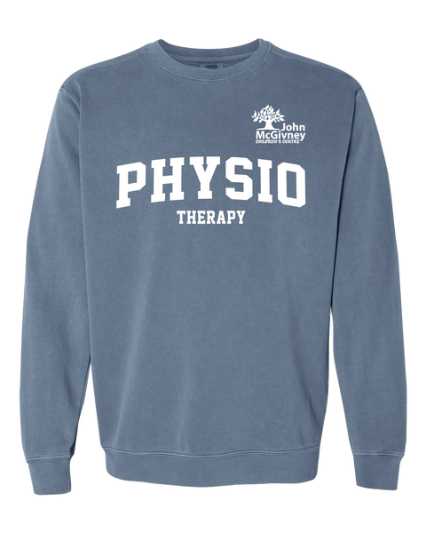 "Physio Therapy" John McGivney Adult Lightweight Cotton Crewneck Sweatshirt with Printed Logo