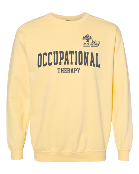 "Occupational Therapy" John McGivney Adult Lightweight Cotton Crewneck Sweatshirt with Printed Logo