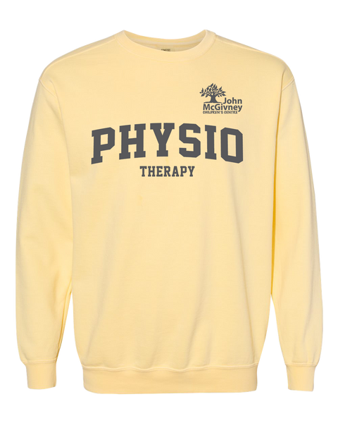"Physio Therapy" John McGivney Adult Lightweight Cotton Crewneck Sweatshirt with Printed Logo