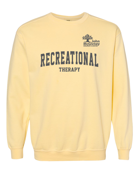 "Recreational Therapy" John McGivney Adult Lightweight Cotton Crewneck Sweatshirt with Printed Logo