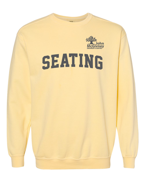 "Seating" John McGivney Adult Lightweight Cotton Crewneck Sweatshirt with Printed Logo