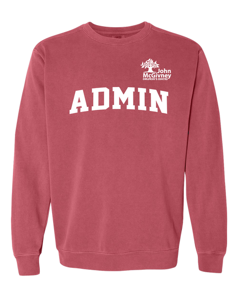 "Admin" John McGivney Adult Lightweight Cotton Crewneck Sweatshirt with Printed Logo