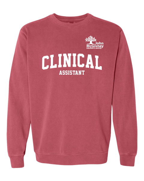 "Clinical Assistant" John McGivney Adult Lightweight Cotton Crewneck Sweatshirt with Printed Logo