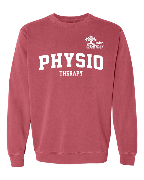 "Physio Therapy" John McGivney Adult Lightweight Cotton Crewneck Sweatshirt with Printed Logo