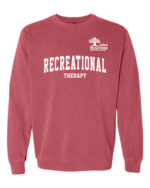 "Recreational Therapy" John McGivney Adult Lightweight Cotton Crewneck Sweatshirt with Printed Logo