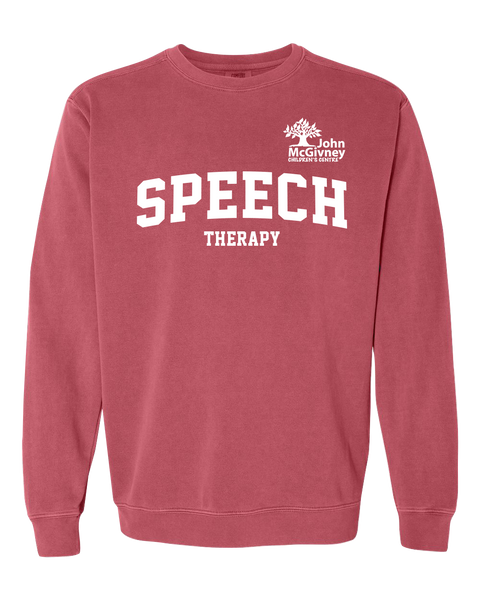 "Speech Therapy" John McGivney Adult Lightweight Cotton Crewneck Sweatshirt with Printed Logo