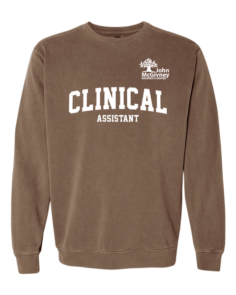 "Clinical Assistant" John McGivney Adult Lightweight Cotton Crewneck Sweatshirt with Printed Logo