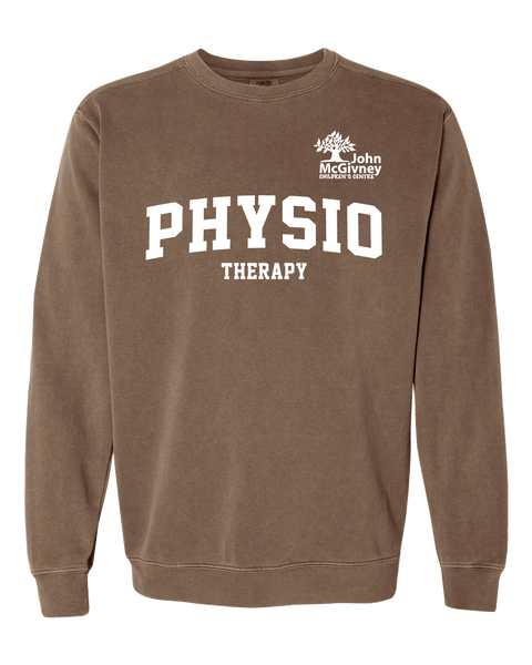 "Physio Therapy" John McGivney Adult Lightweight Cotton Crewneck Sweatshirt with Printed Logo