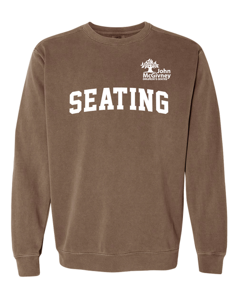 "Seating" John McGivney Adult Lightweight Cotton Crewneck Sweatshirt with Printed Logo