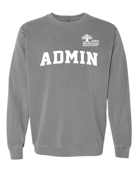 "Admin" John McGivney Adult Lightweight Cotton Crewneck Sweatshirt with Printed Logo