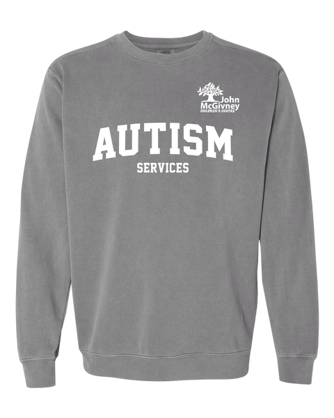 "Autism Services" John McGivney Adult Lightweight Cotton Crewneck Sweatshirt with Printed Logo