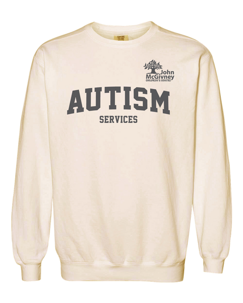 "Autism Services" John McGivney Adult Lightweight Cotton Crewneck Sweatshirt with Printed Logo