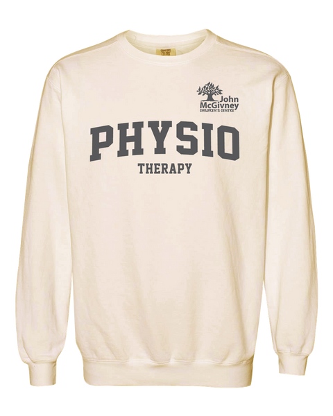 "Physio Therapy" John McGivney Adult Lightweight Cotton Crewneck Sweatshirt with Printed Logo