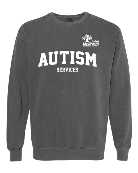 "Autism Services" John McGivney Adult Lightweight Cotton Crewneck Sweatshirt with Printed Logo