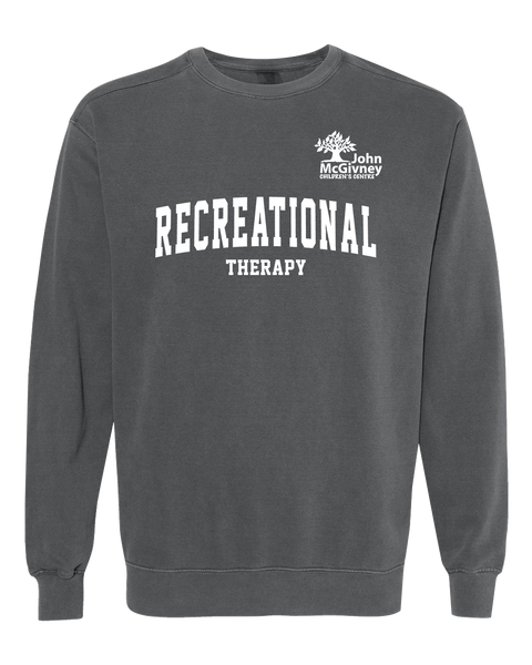 "Recreational Therapy" John McGivney Adult Lightweight Cotton Crewneck Sweatshirt with Printed Logo