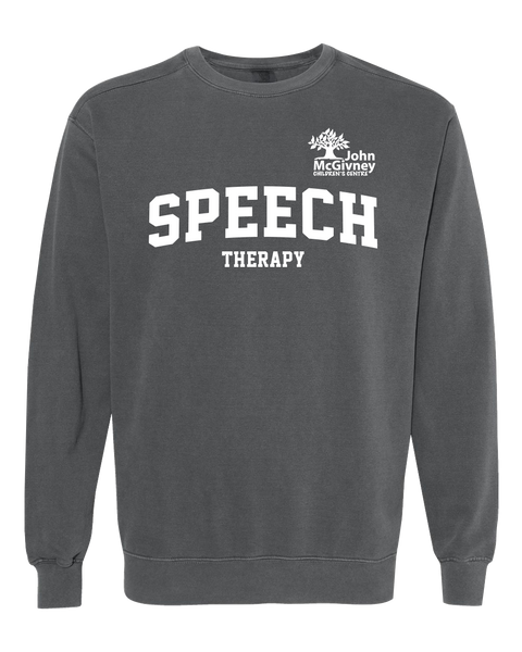 "Speech Therapy" John McGivney Adult Lightweight Cotton Crewneck Sweatshirt with Printed Logo