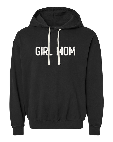 "Girl Mom" Adult Lightweight Fleece Hooded Sweatshirt with Printed Logo