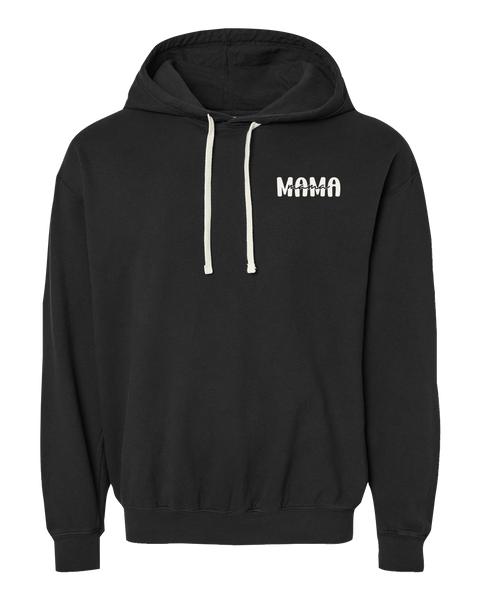 "Mama Mama" Adult Lightweight Fleece Hooded Sweatshirt with Printed Left Chest Logo