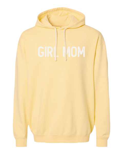 "Girl Mom" Adult Lightweight Fleece Hooded Sweatshirt with Printed Logo
