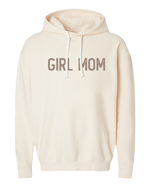 "Girl Mom" Adult Lightweight Fleece Hooded Sweatshirt with Printed Logo
