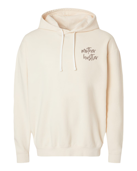 "Mother Hustler" Adult Lightweight Fleece Hooded Sweatshirt with Printed Left Chest Logo