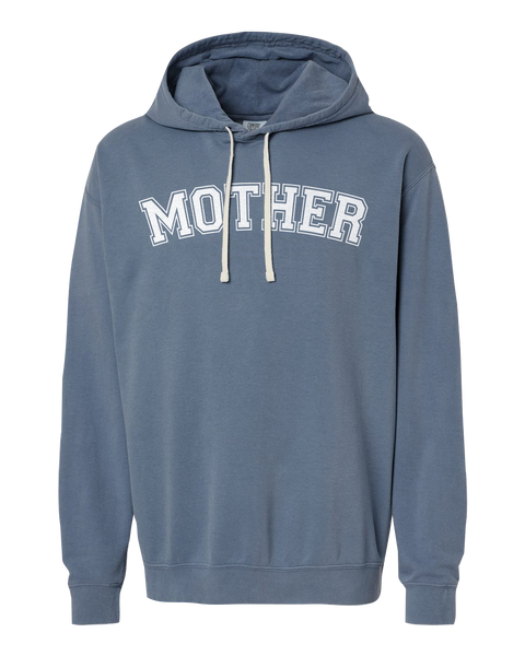"Mother EST." Adult Lightweight Fleece Hooded Sweatshirt with Printed Logo